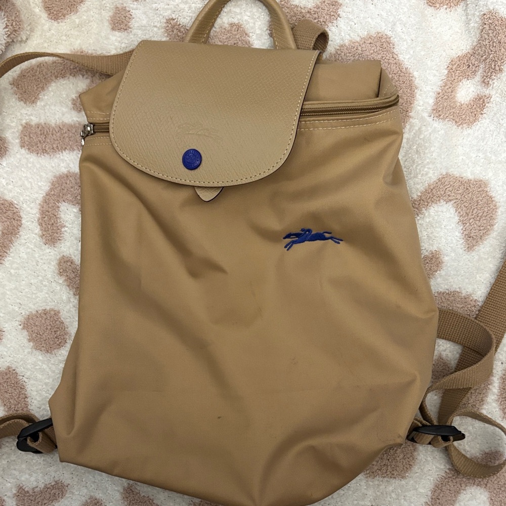 Longchamp Backpack with Blue Logo authentic